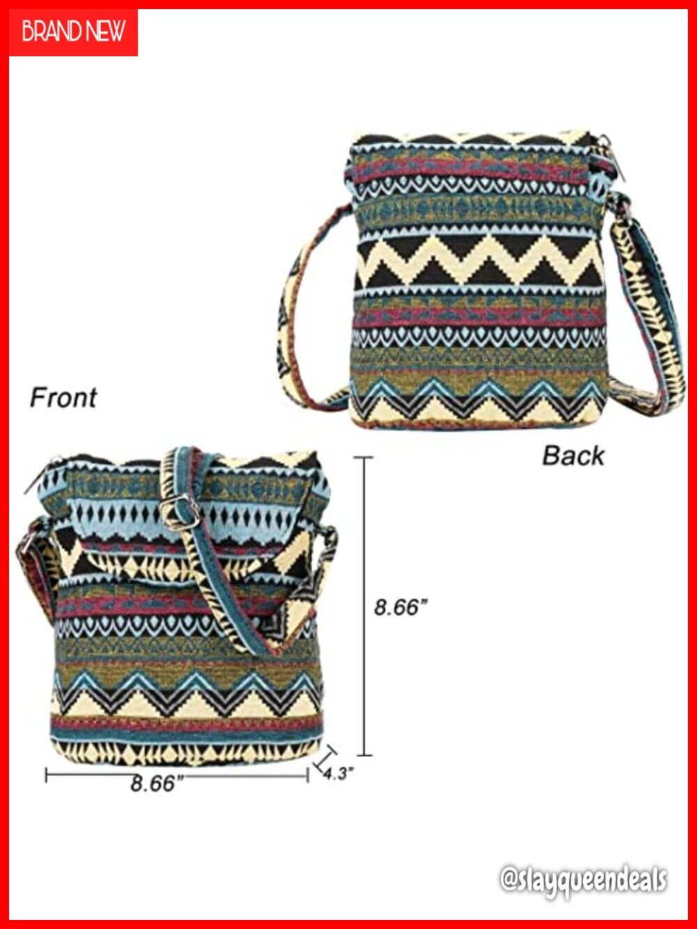 Denim Satchel Crossbody Bag - Picture 3 of 6